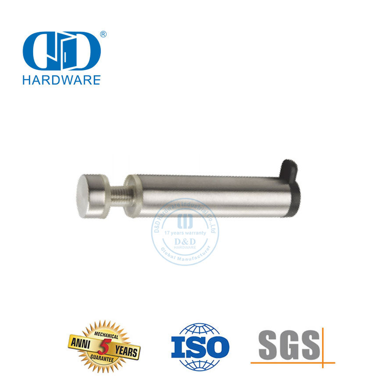 Hardware de aço inoxidável para banheiro, braçadeira de vidro, parada de porta de vidro com gancho-DDWC005