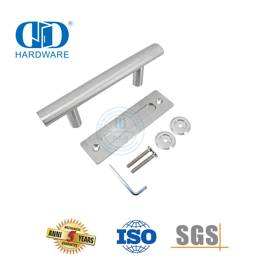 Design moderno de aço inoxidável móveis residenciais comerciais porta deslizante celeiro puxar alça placa traseira Handle-DDBD101 sss
