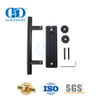 Maçaneta de porta de celeiro dupla face deslizante de aço inoxidável preto Hardware de construção-DDBD102 preto