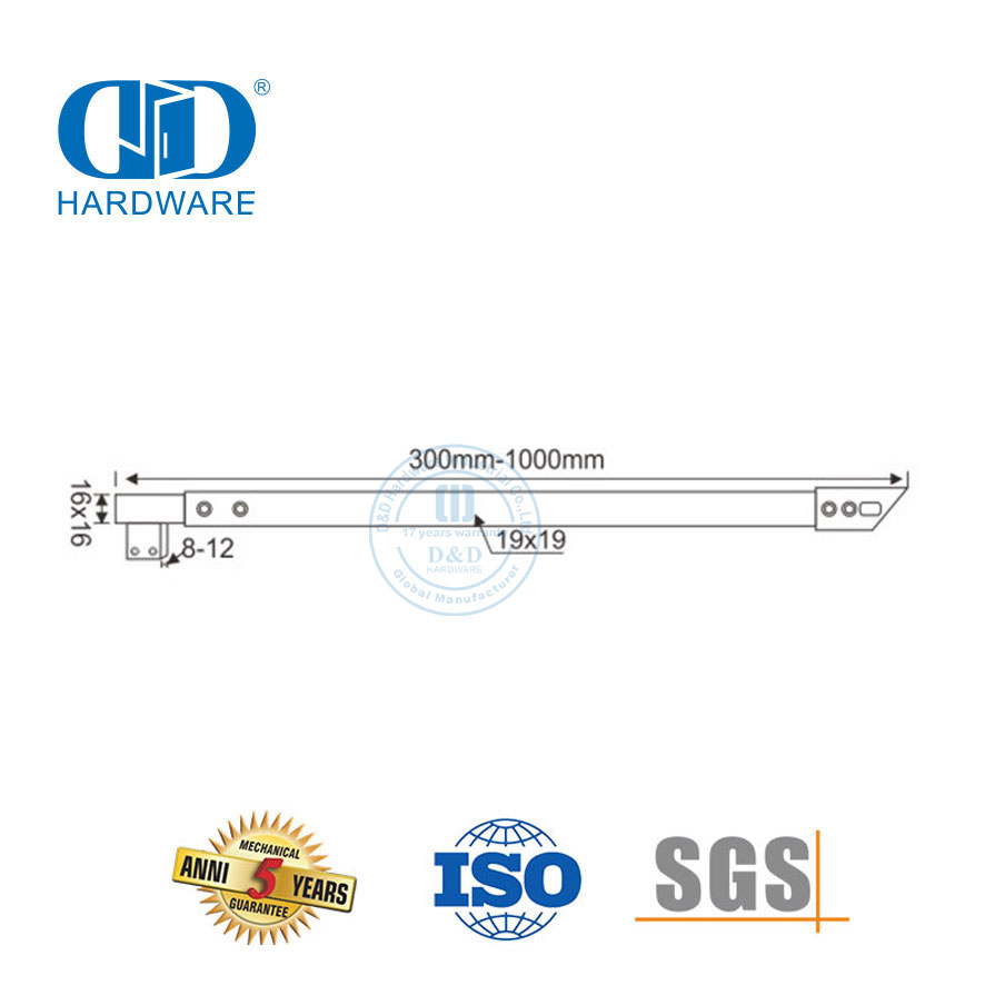 Cubículos de chuveiro comerciais de aço inoxidável Divisórias de cubículo de chuveiro Porta de vidro Hardware-DDSC025