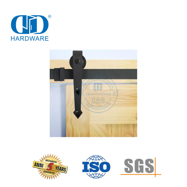 Kit de hardware para porta de celeiro interno preto de aço inoxidável personalizado faixa acessório de hardware para porta de garagem-DDBD017