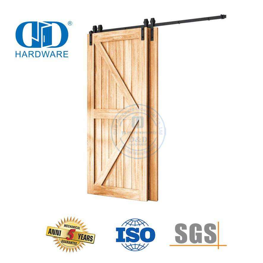 Aço inoxidável preto interno externo deslizante porta do celeiro kits de ferragem aptment porta ferragem Track-DDBD023