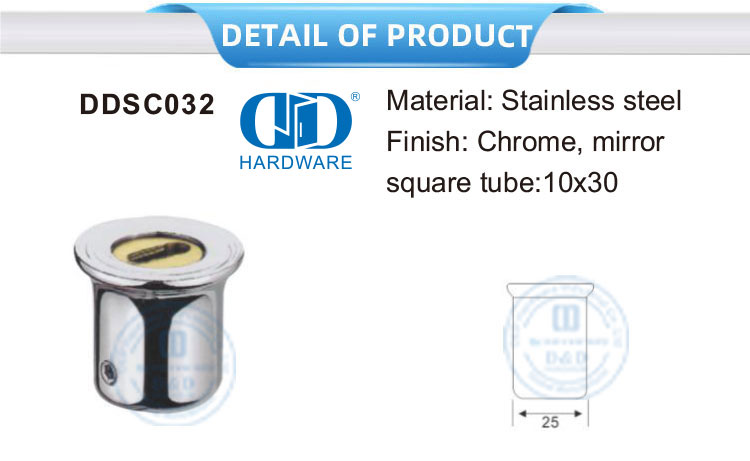 Aço inoxidável banheiro de vidro deslizante tubo ajustável porta do chuveiro conector painel vidro suporte Connector-DDSC032