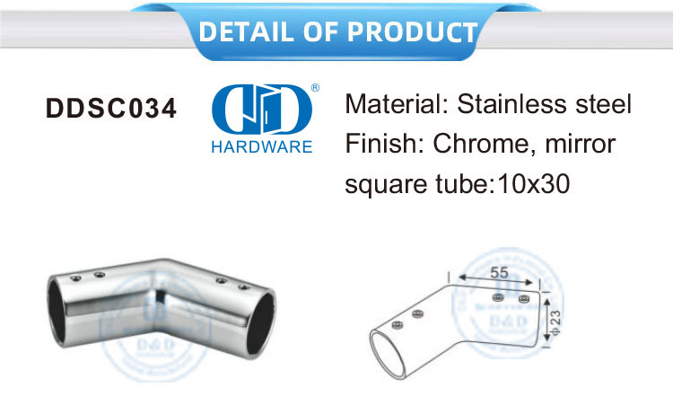 Fábrica de aço inoxidável tubo de vidro titular clipe porta conector do painel de vidro Connector-DDSC034
