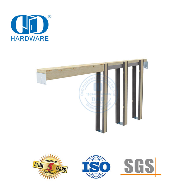 Hardware de aço inoxidável da moldura da porta do bolso do hardware da porta de madeira do celeiro para a porta de 48 polegadas Wide-DDBD062