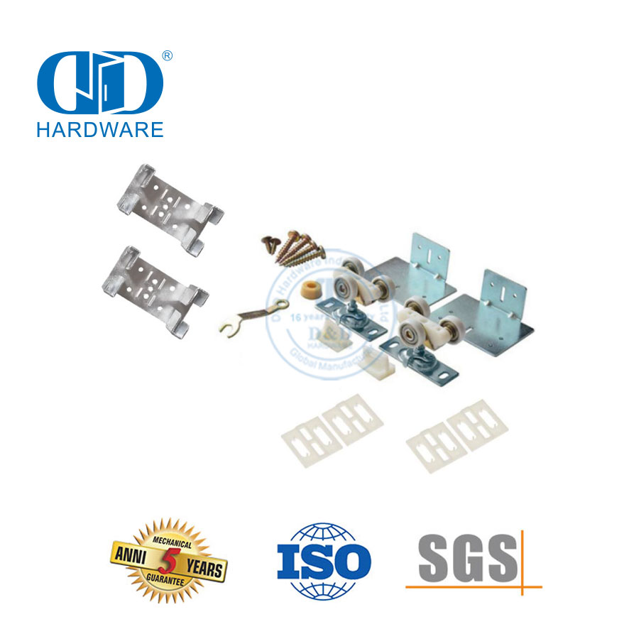 Aço inoxidável estilo moderno bypass ferragem porta do celeiro porta deslizante trilha móveis Hardware-DDBD069