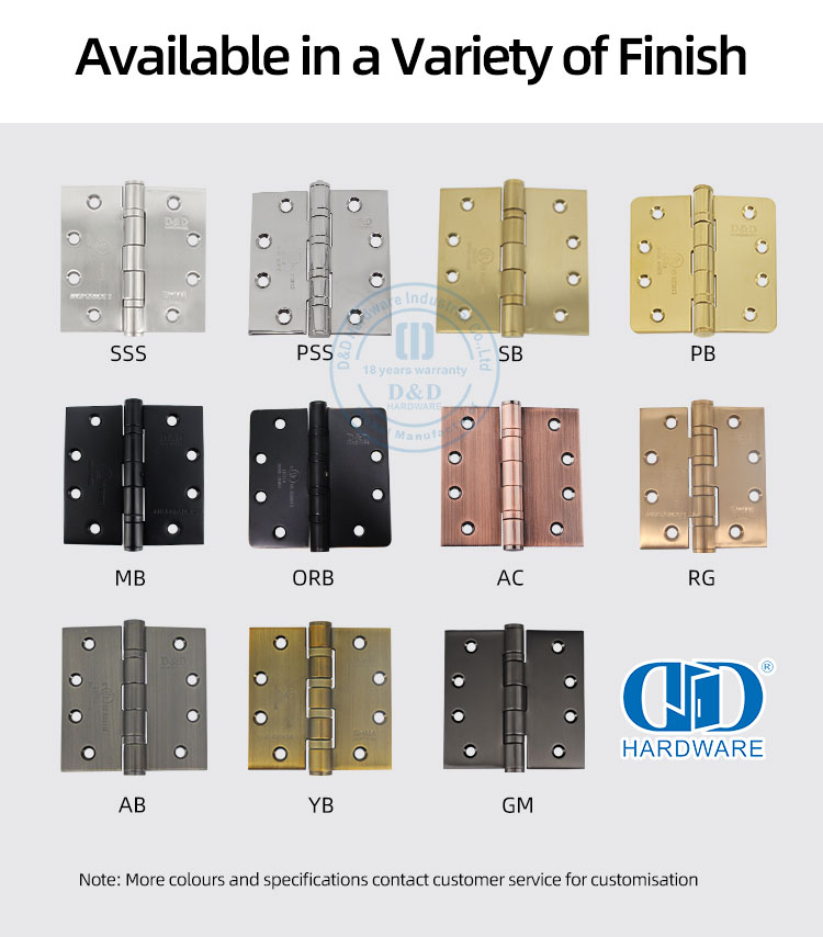 Dobradiça de porta de canto redondo e um canto quadrado de aço inoxidável-DDSS010