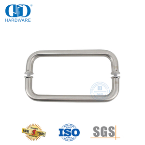Porta de vidro de aço inoxidável 304 de prata escovada dupla curva espessada tipo C puxador emoldurado -DDPH007-A