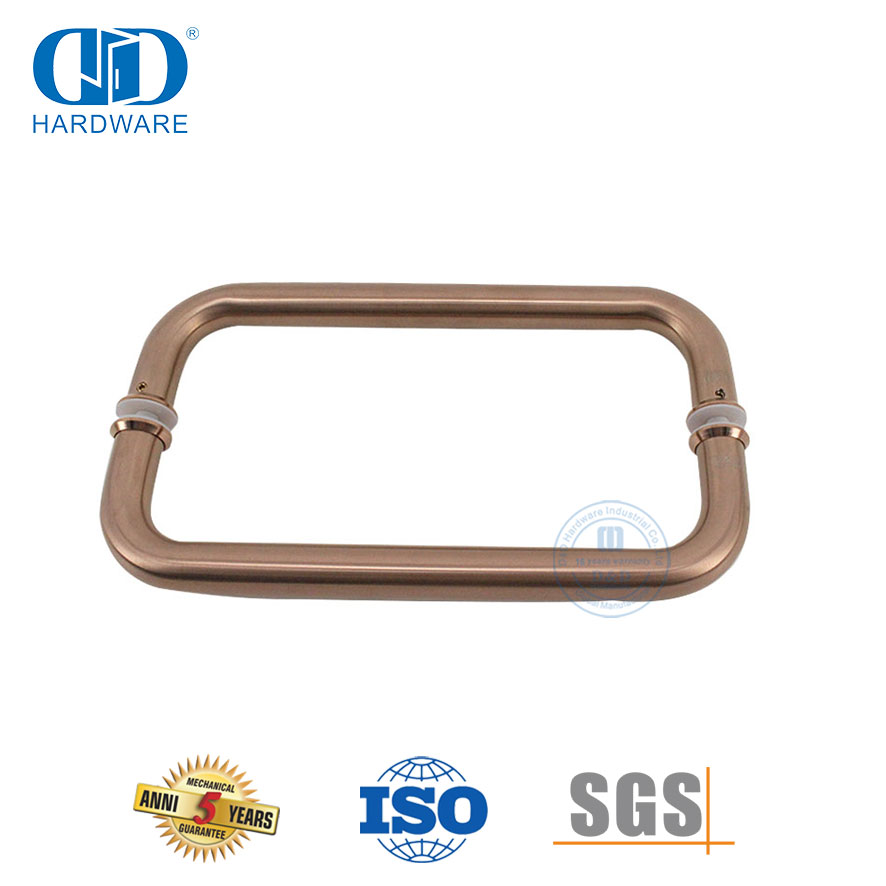 Puxador de porta de vidro para chuveiro tubular redondo de aço inoxidável-DDPH007-A-RG