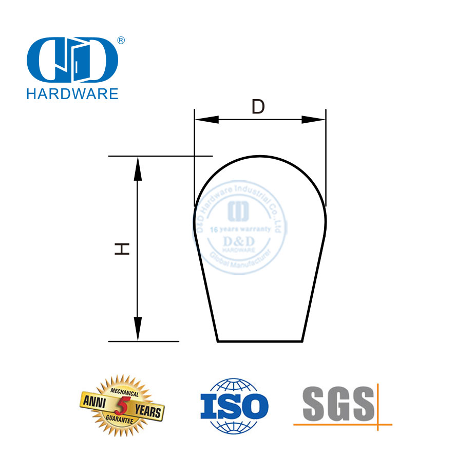 Botão de cobre de aço inoxidável para móveis Botão de gaveta de aço inoxidável-DDFH047