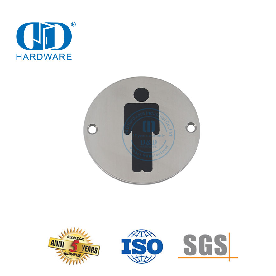 Assinatura de fogo em aço inoxidável, placa suspensa, placa de sinalização para banheiro masculino