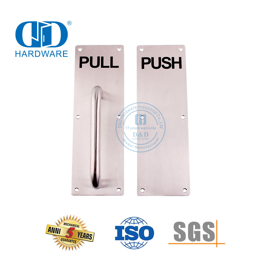 Punho de aço inoxidável da tração do sinal na placa do sinal da ferragem da porta da placa comercial interior da tração Handle-DDPH023