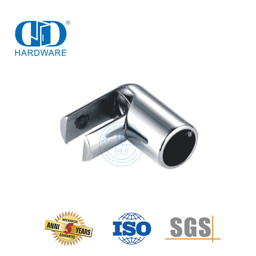 Aço inoxidável trilho de mão clipe conector acessórios glasss chuveiro hardware comercial chuveiro cubículo System-DDSC038