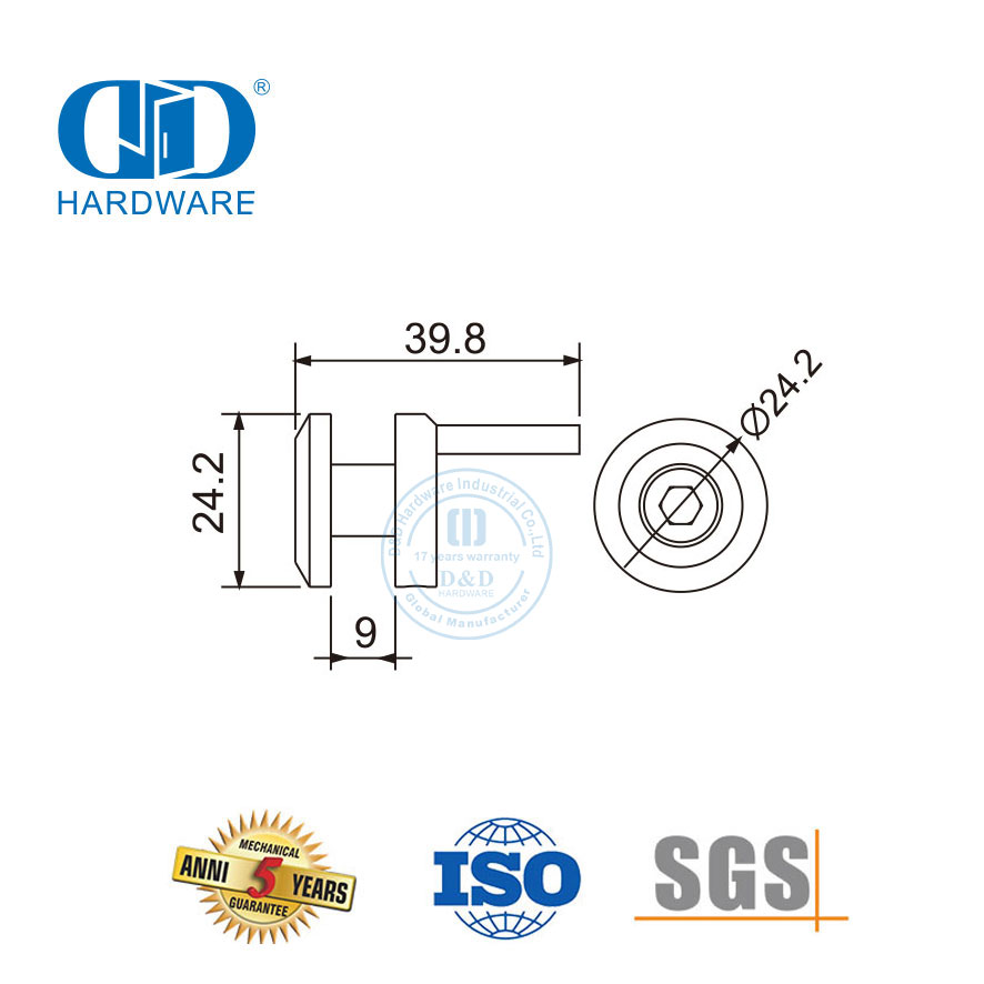 Acessório de móveis para dispositivo anti-salto com encaixe de vidro de aço inoxidável-DDSL001-3
