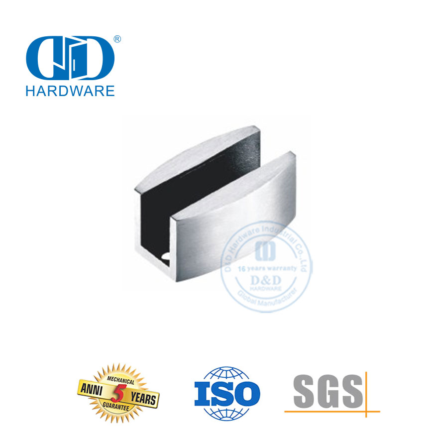Acessórios de vidro de aço inoxidável, porta deslizante de vidro, conectores integrados para banheiro-DDGS001