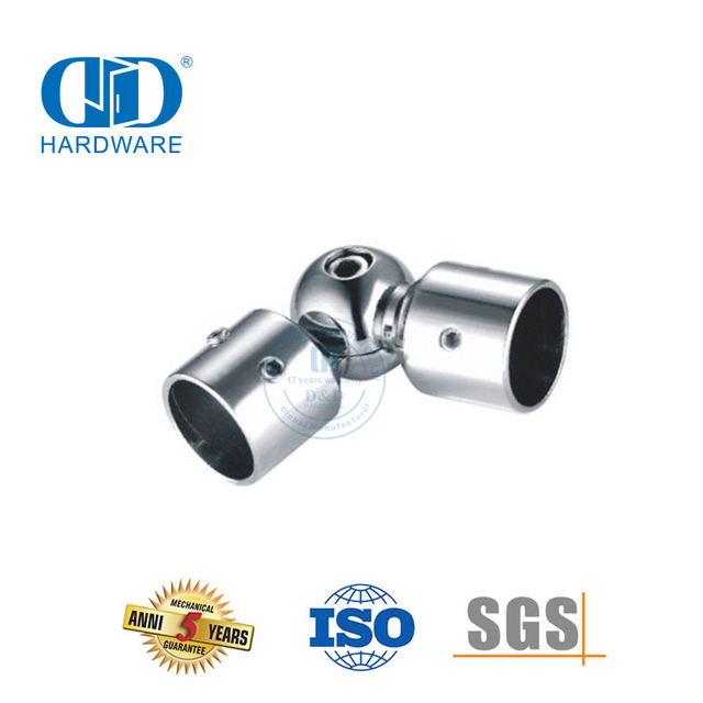 Conector de tubo redondo de aço inoxidável, suporte de banheiro, tubo de chuveiro, conectores de painel, acessórios de vidro-DDSC026