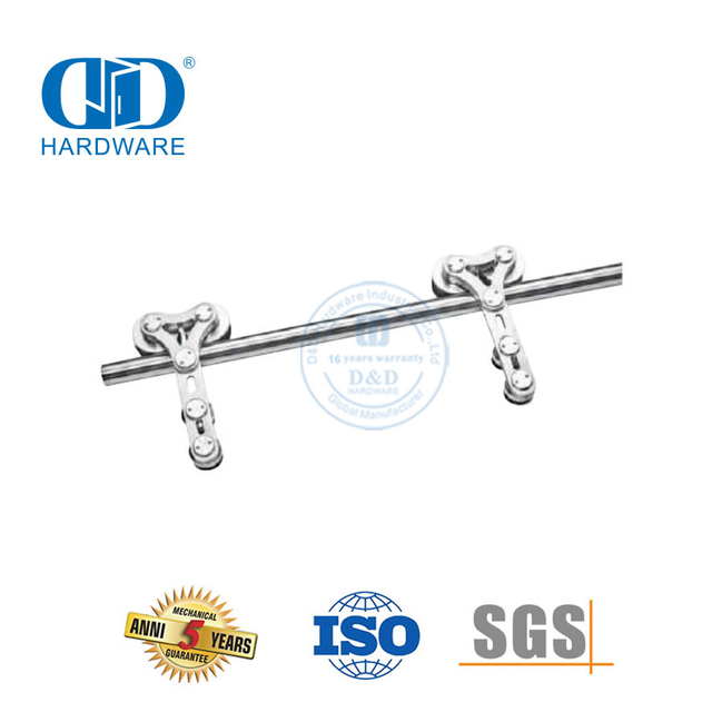 Casa de aço inoxidável armário porta dupla kits slide vidro porta do celeiro ferragem acessórios-DDBD047