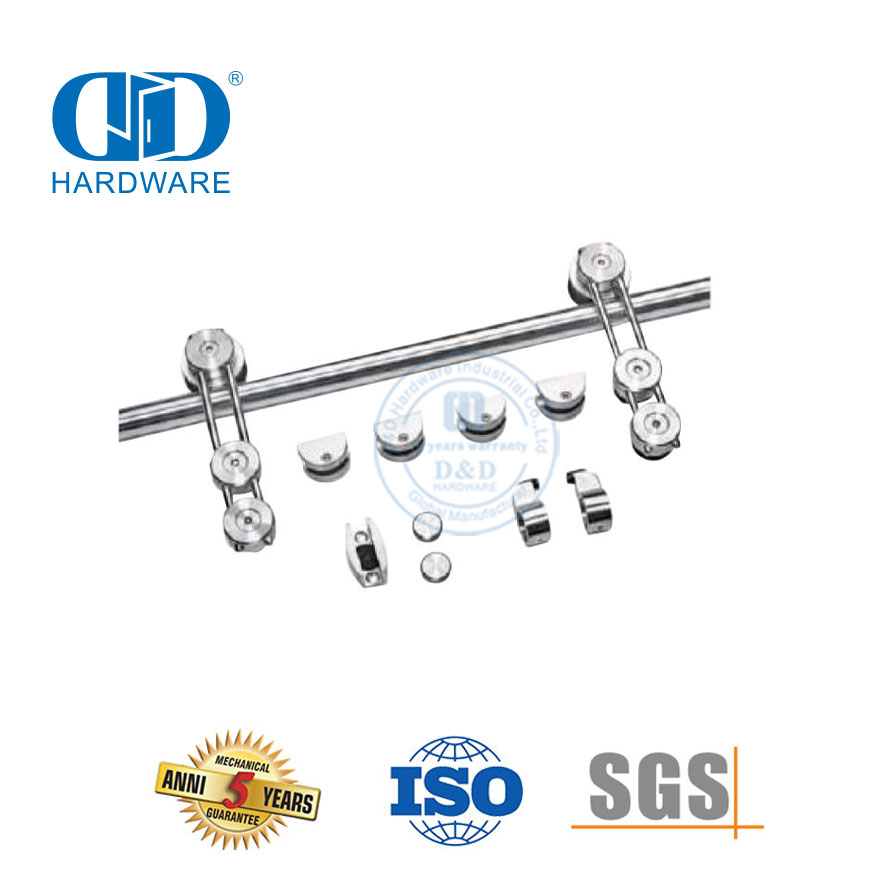 Aço inoxidável bi-dobrável porta do celeiro ferragem acessório de ferragem de aço garagem Hardware-DDBD048