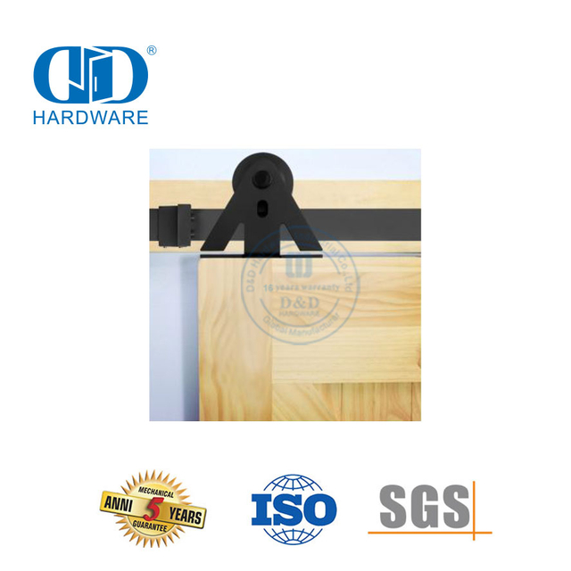 Ferragem exterior de aço inoxidável da porta do celeiro cor preta porta deslizante de madeira montagem de aço garagem Hardware-DDBD019