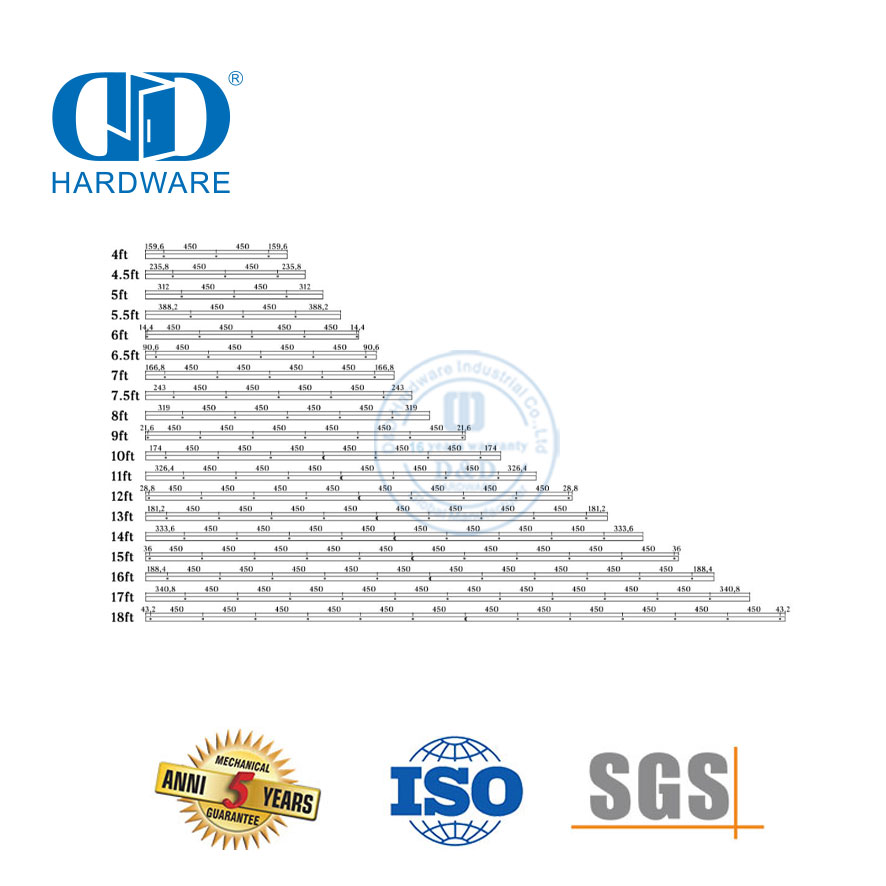 Conjunto de trilhos para porta de aço inoxidável, interior moderno, madeira sólida, porta deslizante de bolso, porta de celeiro Hardware-DDBD014