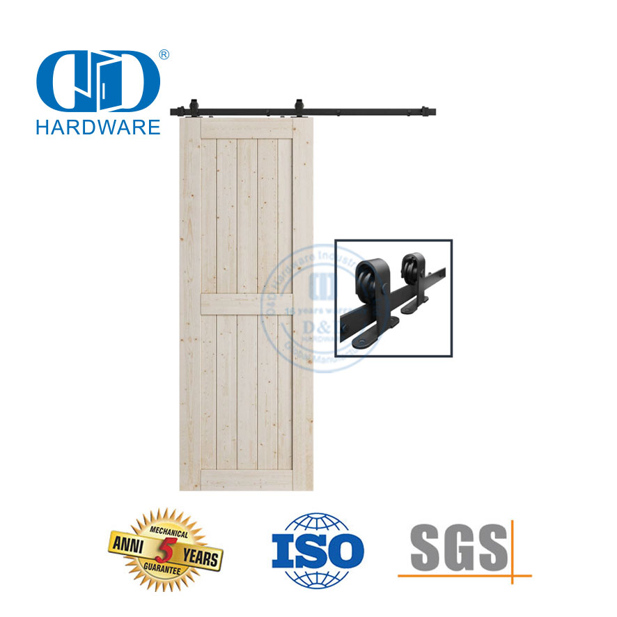 Kit de trilhos para porta de celeiro resistente em aço inoxidável bi-dobrável-DDBD005