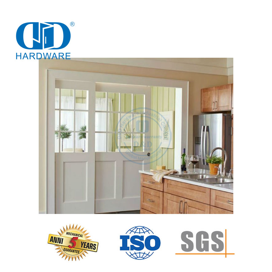 Conjunto de ferragens de aço inoxidável kit pista celeiro porta de madeira ferragens com fechadura quadro da porta de bolso Hardware-DDBD060