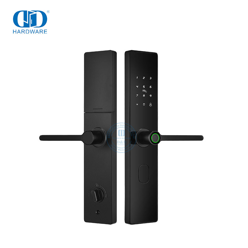 Fechadura de porta inteligente semiautomática eletrônica de segurança com impressão digital sem chave com alça -DDDL009