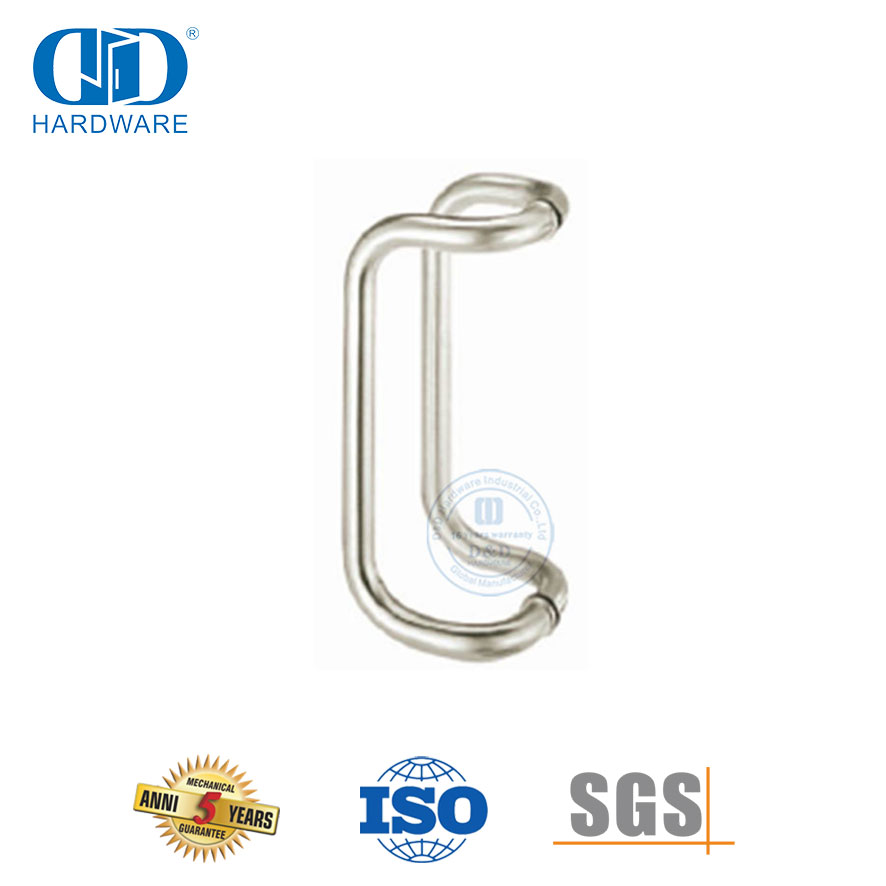 Puxador de maçaneta de porta de vidro comercial curvado de alta qualidade para porta de vidro-DDPH005