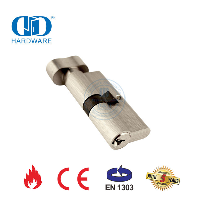 Certificação EN 1303 Botão de amendoim Cilindro de trava única de latão sólido-DDLC014-70mm-SN