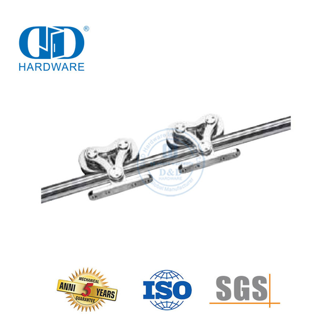 Hardware de porta de celeiro deslizante de aço inoxidável Hardware de garagem de aço Conjunto de trilhos de hardware de porta-DDBD051