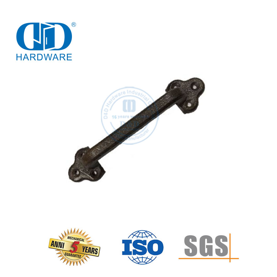 Aço inoxidável China fábrica cor preta ferro fundido torcido maçaneta da porta do celeiro dupla face maçaneta-DDBD119