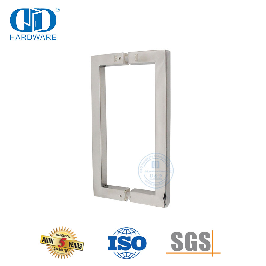 Novo design SUS316 D Puxador de tubo quadrado para porta de vidro-DDPH015-E-PSS