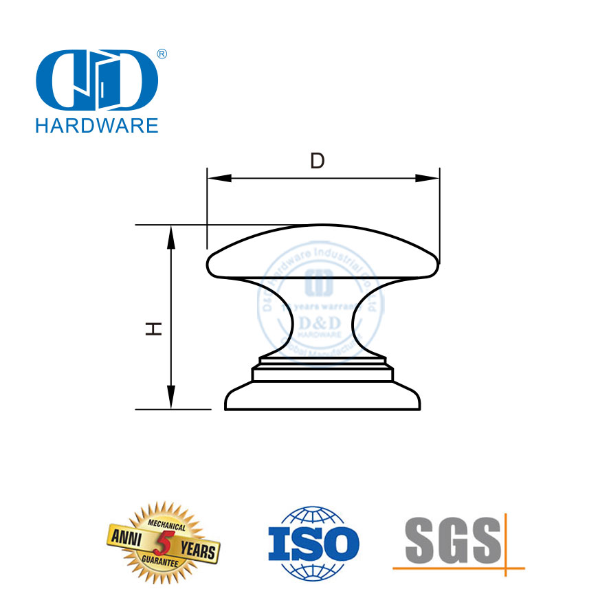 Armário de quarto de aço inoxidável SSS de alta qualidade ou botão de móveis de gaveta-DDFH059