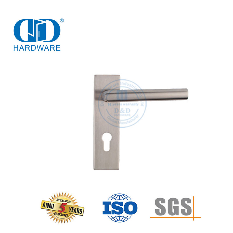 Fechadura silenciosa para porta dividida, maçaneta de madeira para sala de estar com placa retangular-DDTP009