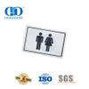 Placa de sinal tipo quadrado de aço inoxidável, unissex, banheiro público, porta de banheiro, Plate-DDSP003