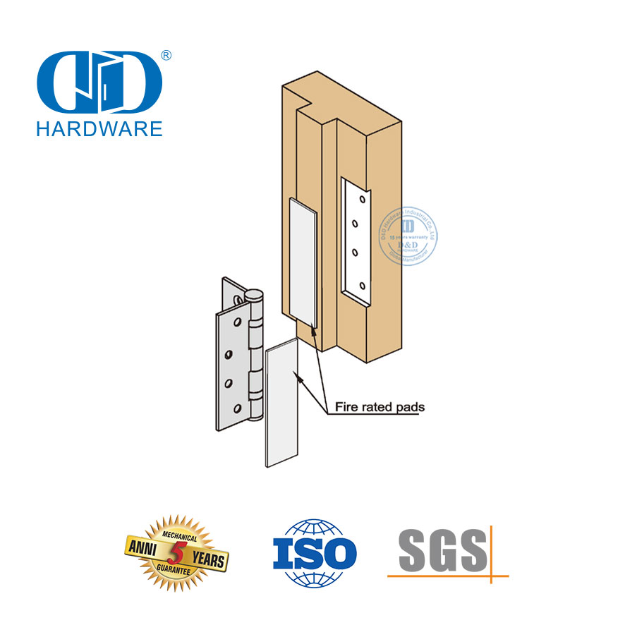 Kits de proteção de dobradiça de vedação de porta intumescente de fogo de grafite expansível Pad-DDIG001