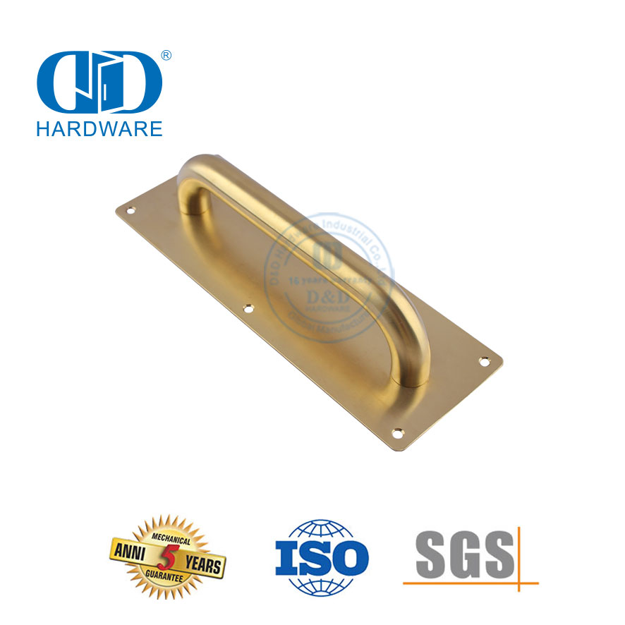 Aço inoxidável dourado porta placa de sinal acessório de ferragem porta de metal comercial puxador de porta de madeira-DDPH023