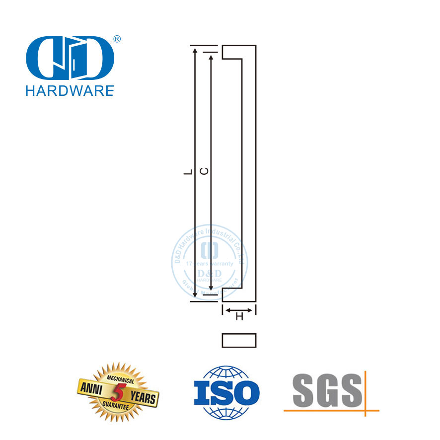 Hardware de porta de aço inoxidável exterior principal porta de vidro puxar alça allure pull Handle-DDPH015