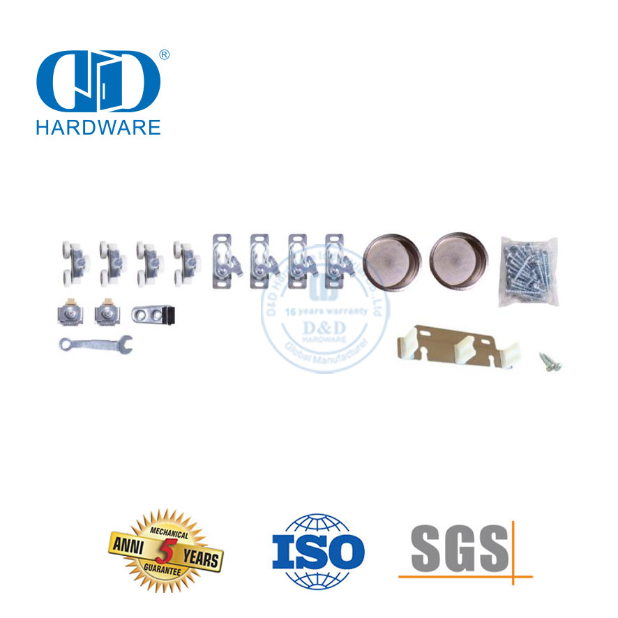 Aço inoxidável estilo moderno bypass ferragem porta do celeiro porta deslizante trilha móveis Hardware-DDBD069