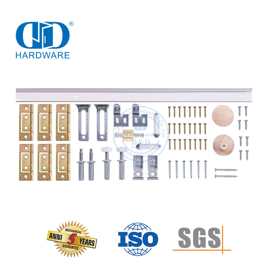 Hardware de porta de celeiro deslizante de aço inoxidável Exterior Heavy Duty Armário Rolando Hardware de porta industrial Kit-DDBD137