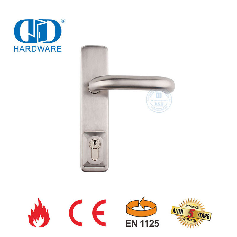 Escutcheon Lever Trim Aço Inoxidável CE UL Listado Dispositivo de Saída de Pânico à Prova de Fogo Porta de Saída Barra de Pânico Para Emergência Comercial Porta de Metal-DDPD015-CE