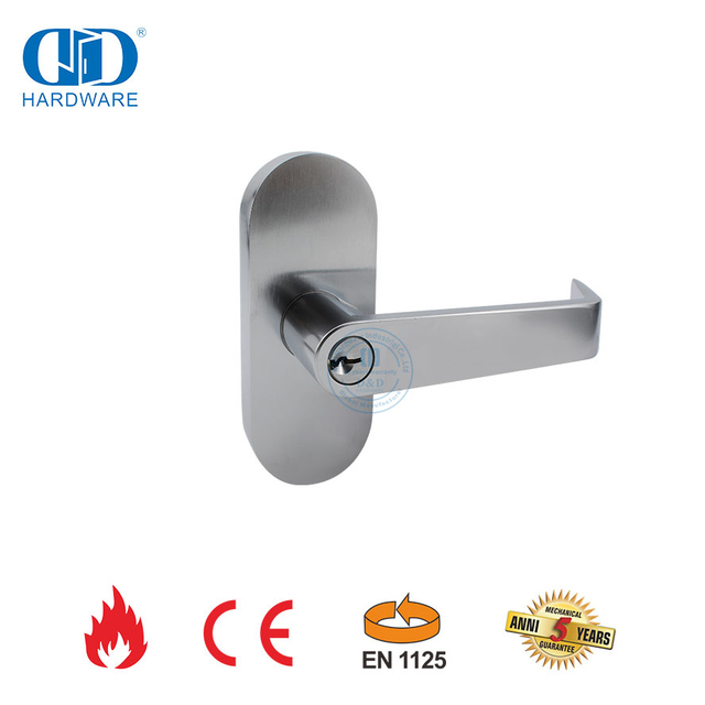 Dispositivo de saída de pânico de estrutura de eixo compatível com resistência a fogo CE de aço inoxidável para porta de madeira de metal-DDPD042-CE