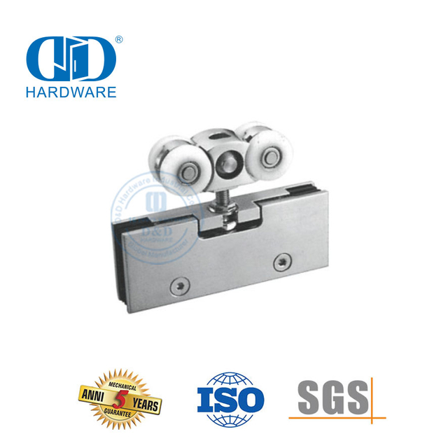 China fabricante braçadeira de porta de aço inoxidável ferro chuveiro porta rolo tubo de porta deslizante ferragem de vidro para banheiro-DDGS137