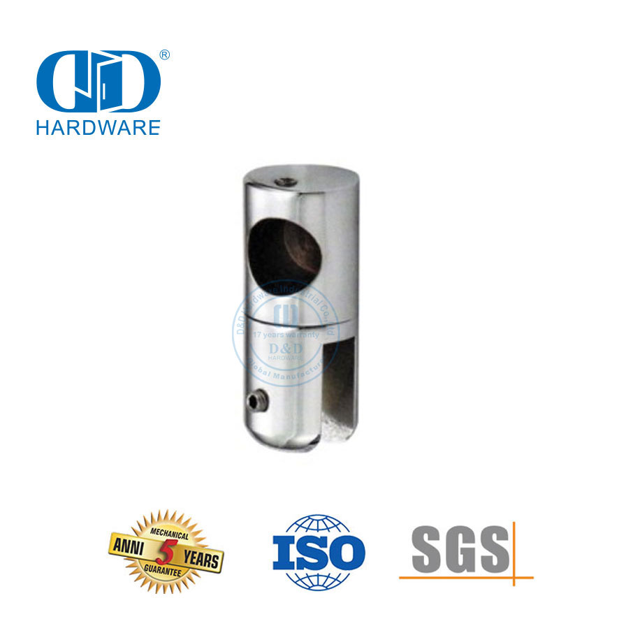 Braçadeira de canto de tubo ajustável de aço inoxidável, conector de cubículo de chuveiro comercial System-DDSC030