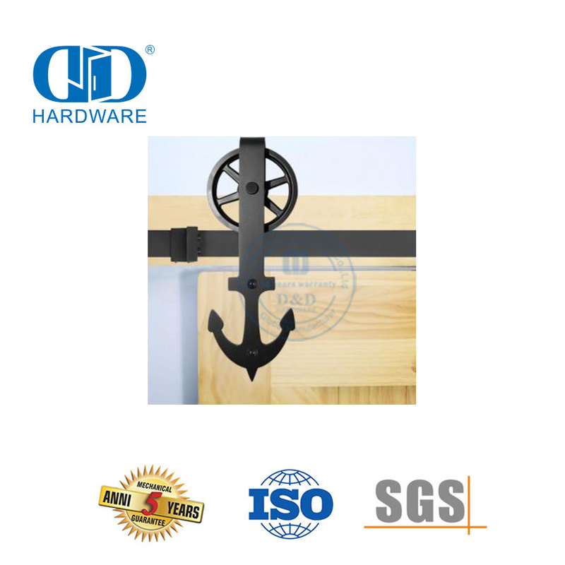 Conjunto de trilhos para porta de aço inoxidável, interior moderno, madeira sólida, porta deslizante de bolso, porta de celeiro Hardware-DDBD014