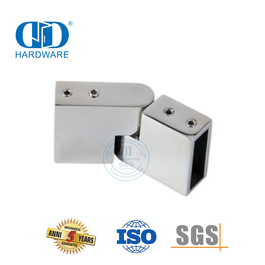 Cubículos de chuveiro comercial de aço inoxidável suporte fixo suporte de vidro divisor partição braçadeira Connector-DDSC019