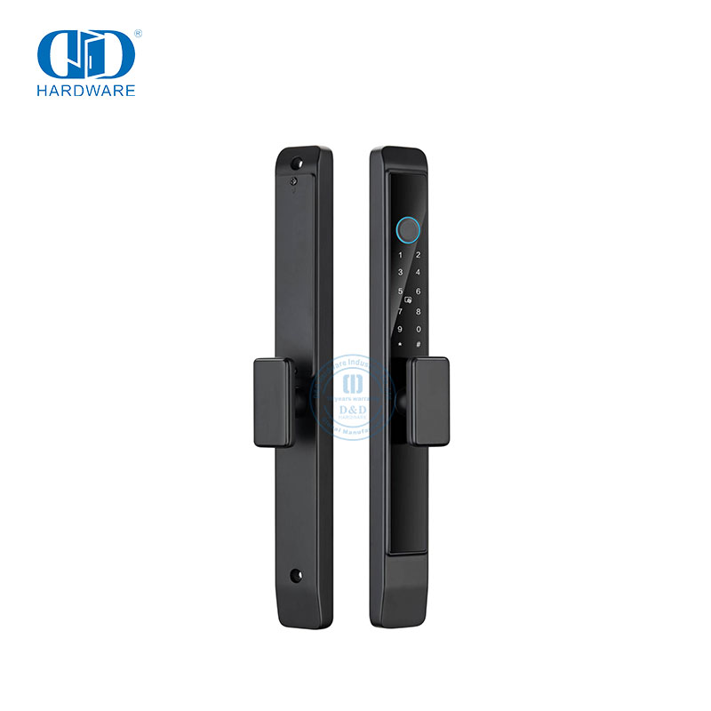 Fechadura de porta de entrada sem chave com impressão digital inteligente com teclado touchscreen e alça reversível -DDDL010