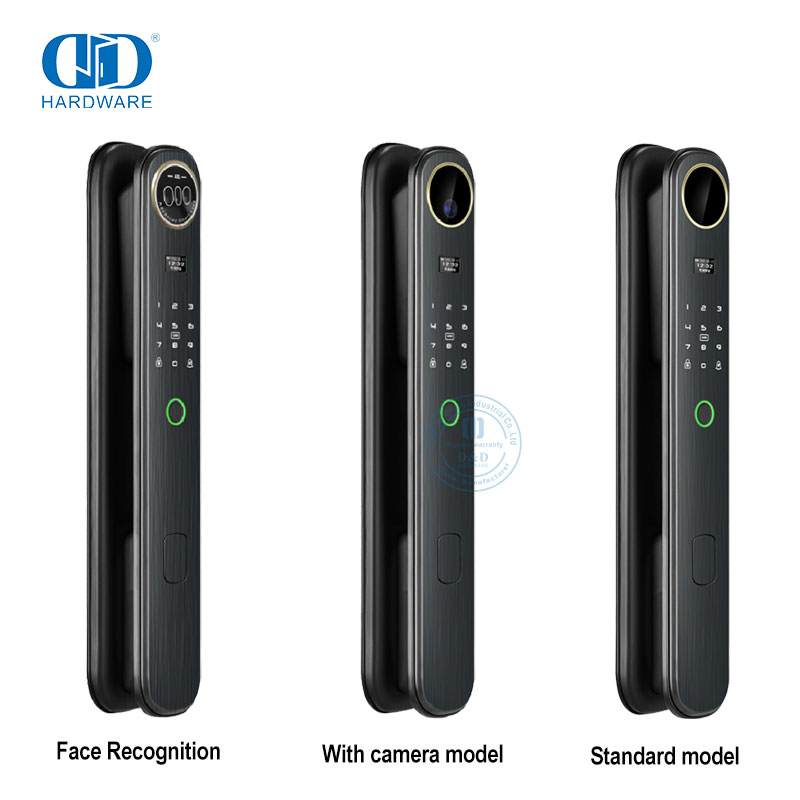 Fechadura de porta inteligente externa com reconhecimento facial de impressão digital com câmera chamada de vídeo remota-DDEL024