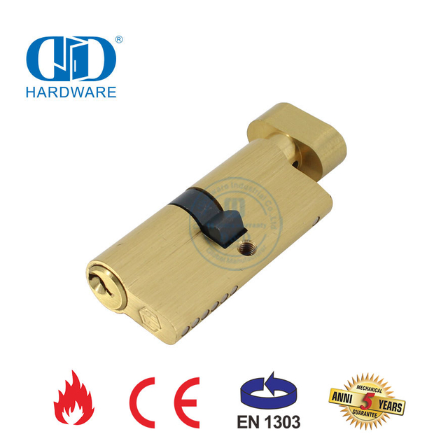 Cilindro de chave de botão de hardware de porta de madeira com certificação EN 1303-DDLC004-70mm-SB