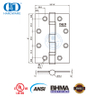 Dobradiça de porta de madeira comercial de canto quadrado à prova de fogo ANSI certificado BHMA-DDSS001-ANSI-2